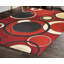 Tapis rouge à motif abstrait Jep