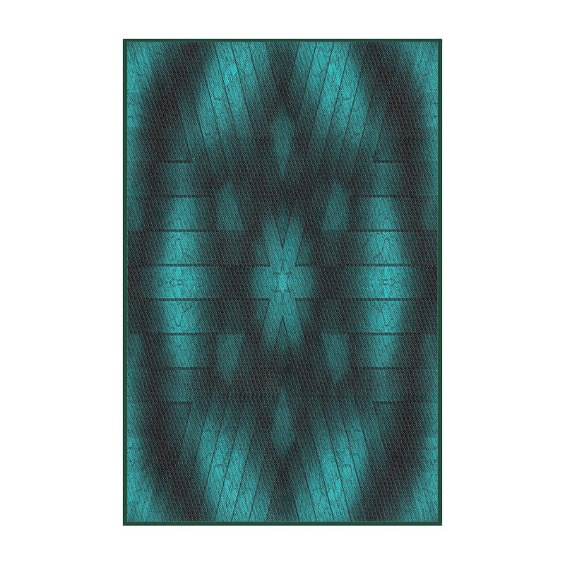 Tapis à motifs vert / noir, Rectangle 7 pi x 9 pi