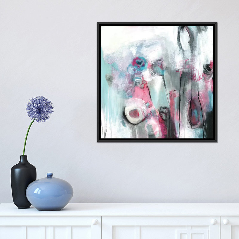 Reproduction d'art sur toile tendue, H 18 po x l 18 po x P 1,5 po, Toile avec cadre noir, Pas de tapis