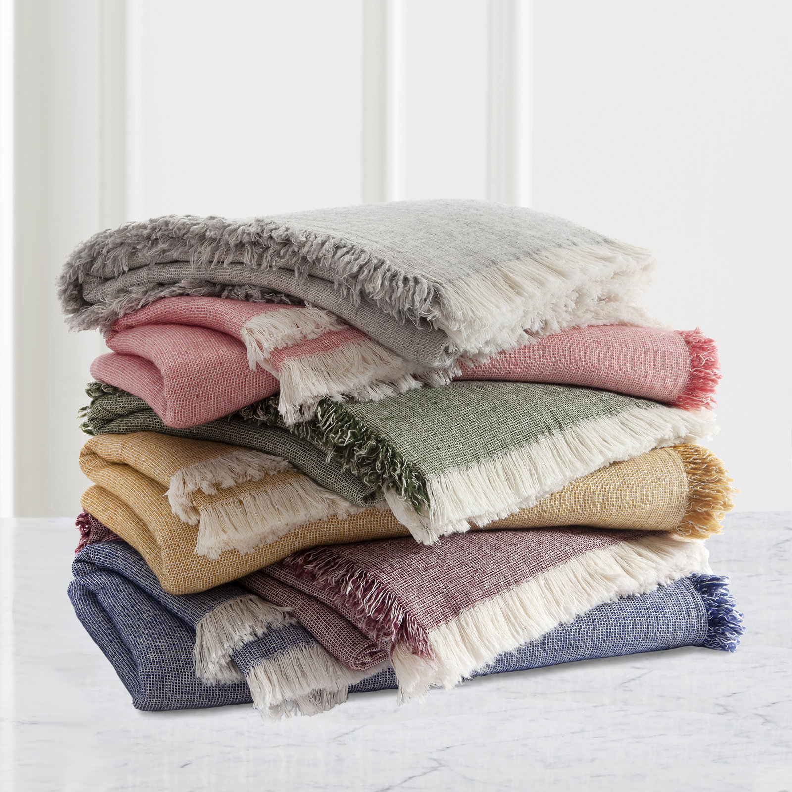 Hedwig Cotton Blend Hand Woven Throw Blanket, Olive