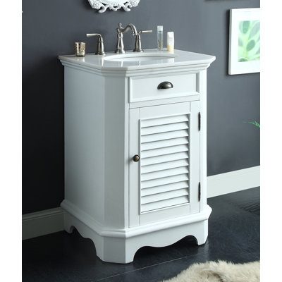 Britni 24'' Single Bathroom Vanity with Marble Top