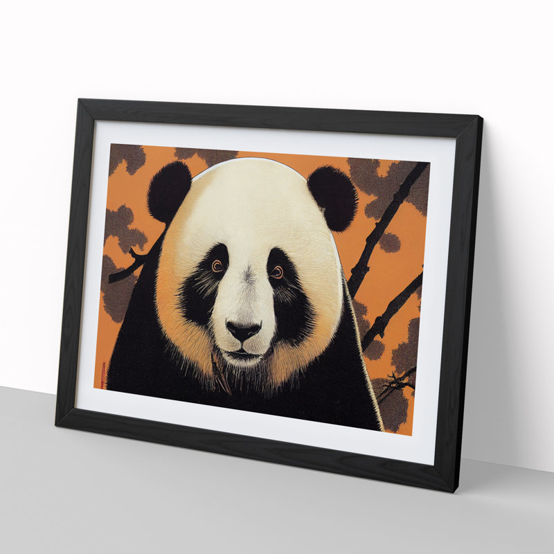 Blessed Panda - Single Picture Frame Print, Black, 46cm H x 64cm W x 2cm D