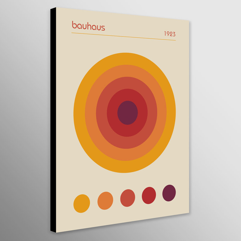 Bauhaus Concentric Circles - Wrapped Canvas Print, 61cm H x 41cm W