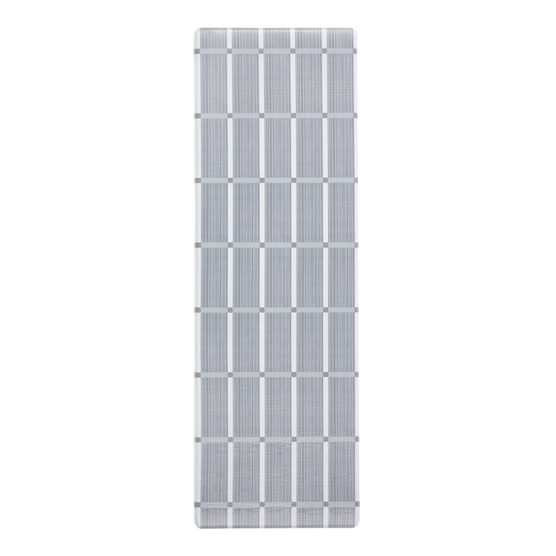 Comfort Plus Dark Grey Geometric Memory Foam Kitchen Mat