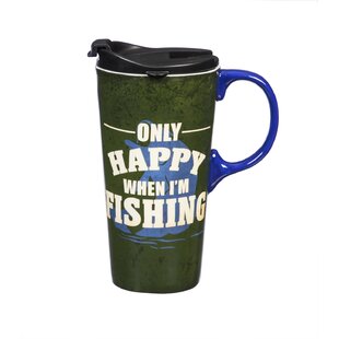 Only Happy When I'm Fishing 17 oz Travel Mug