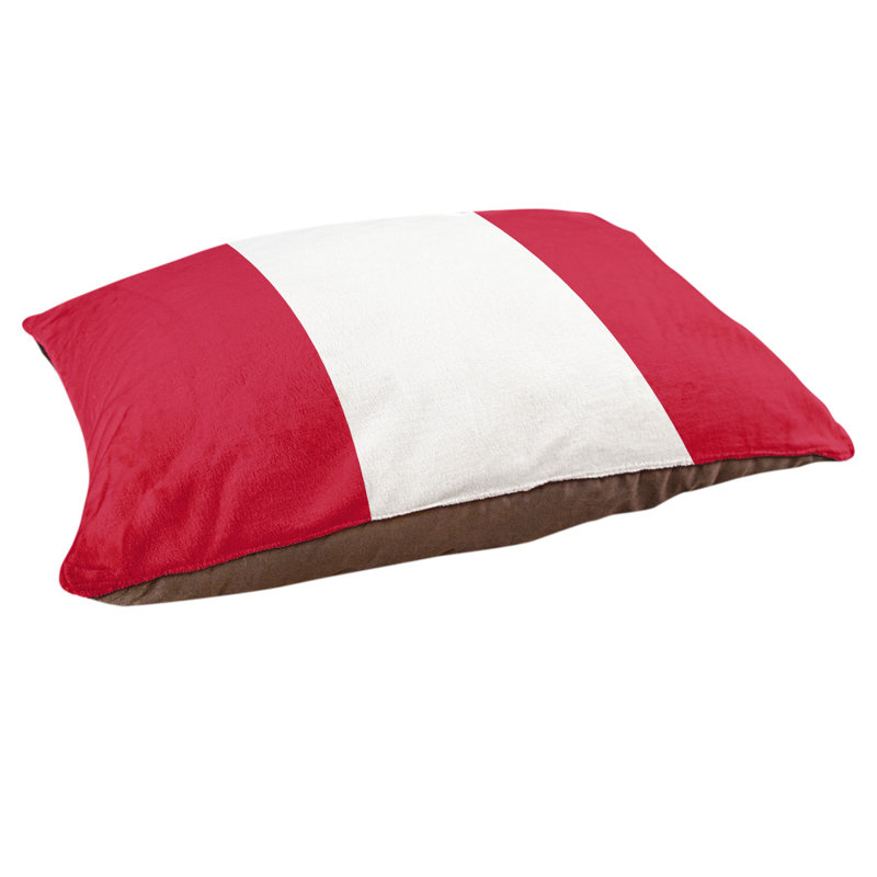 Coussin Louisville, Moyen (l 40 po x P 30 po x H 6,5 po), Rouge / blanc