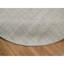 Tapis oriental blanc en mousseline de soie 8 pi x 8 pi à rayures verticales effet sel et poivre, tissé à la main, rond