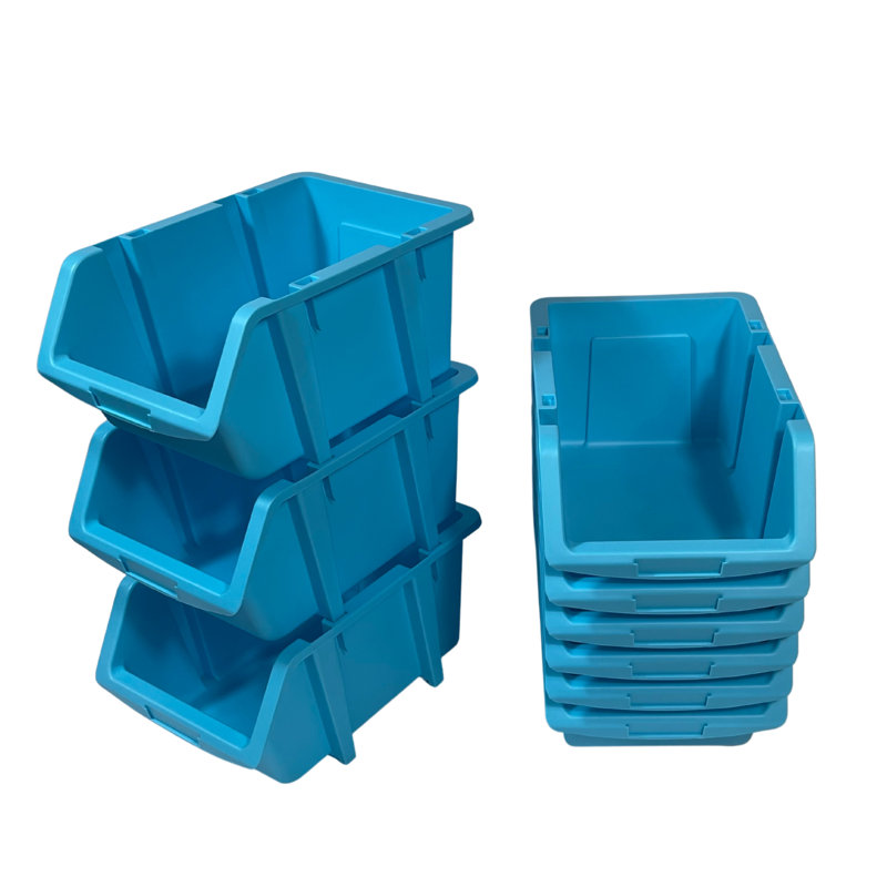 Ensemble de bacs empilables en plastique Henriha, Turquoise