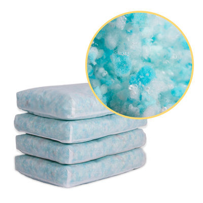 Mélange de mousse à mémoire de forme exclusive Keet, 8 lb (4 coussins, 2 lb / chacun), recharge pour sacs de billes et coussins
