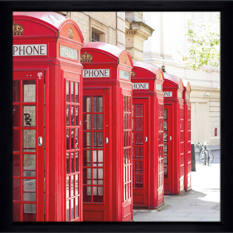«Covent Garden Téléphone Boxes», reproduction de photo sur toile, H 21,5 po x l 21,5 po x P 0,75 po, Cadre noir
