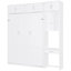 Grand lit mural blanc avec bureau et rangement intégrés, solution peu encombrante pour les espaces compacts, support confortable pour matelas 8 po 10 po, petits appartements de construction, qualité industrielle-129632320