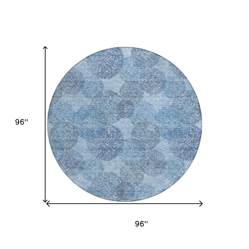 Tapis intérieur lavable à pois 8 po Denim