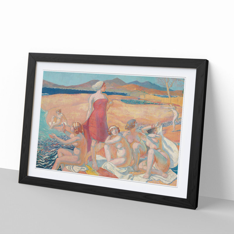 The Awakening of Ulysses by Maurice Denis - Picture Frame Painting, 27cm H x 36cm W x 2cm D, Black