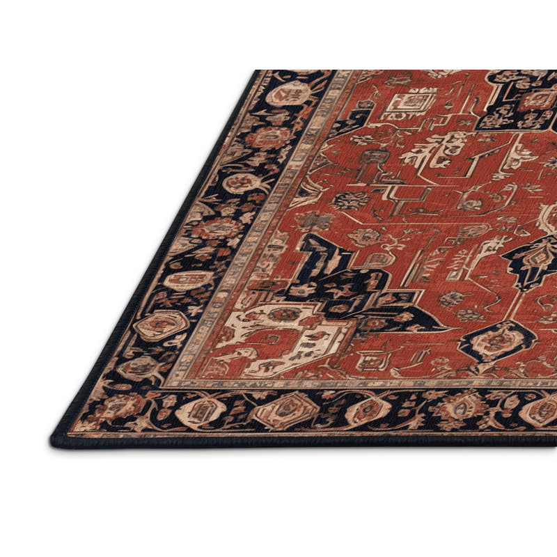 Tapis brun lavable à la machine, Rond 6 pi