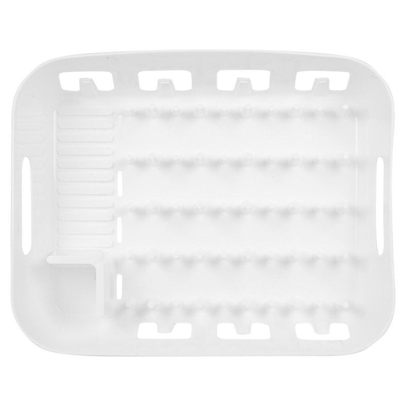 Plastic Rectangle Utensil Holders/Pots/Jars, White