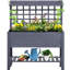Boîte à fleurs surélevée en bois 41 "avec treillis, lit de jardin gris pour Harmony