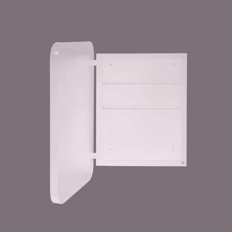 Recessed Metal Framed Medicine Cabinet With Mirror And Adjustable Shelves Wall Mirror With Storage For Bathroom, White
