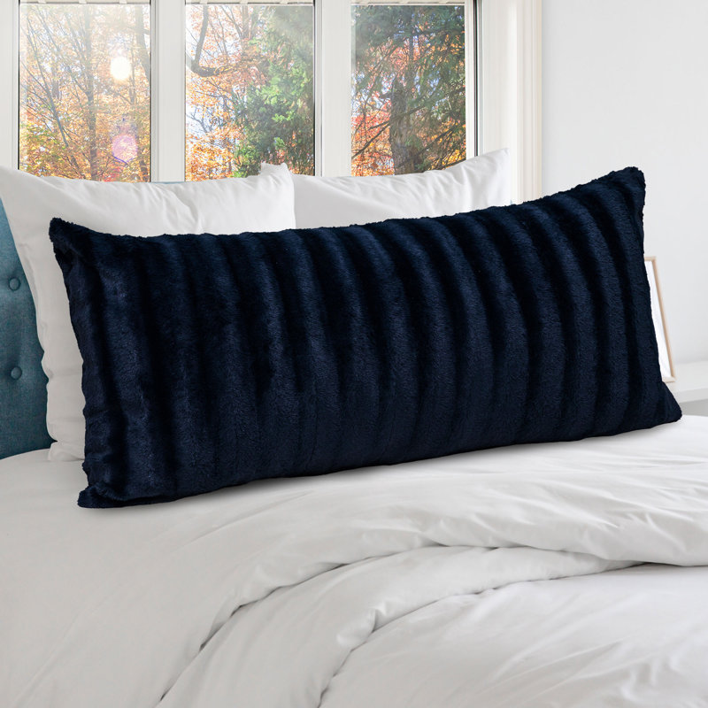 Faux Fur Throw Pillow, Blue