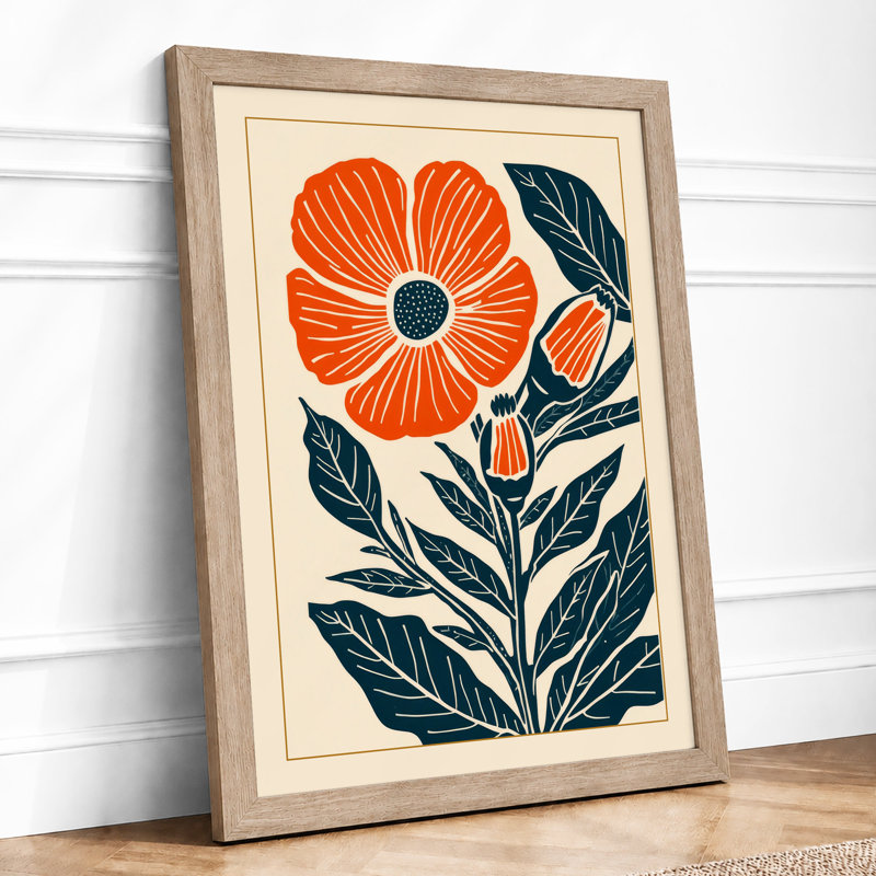 Bloom in Blue Botanical - Framed Print, Oak, A4 - 29.7 x 21.0 cm