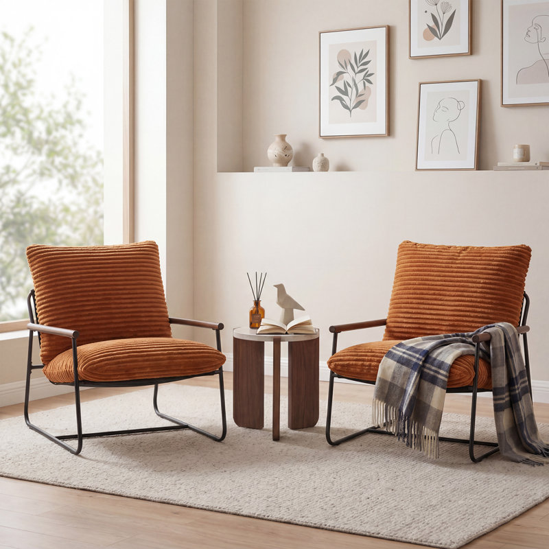 Upholstered Accent Chair, Brown, 2