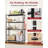 Storage Shelves - 4-Tier Spacious Shelf Organizer with Hooks & Leveling Feet, Easy to Assemble, Rust-Resistant Garage Shelving for Kitchen, Pantry, Bedroom, 33.2" x 12.7" x 57.3", Black-113186273-113186285