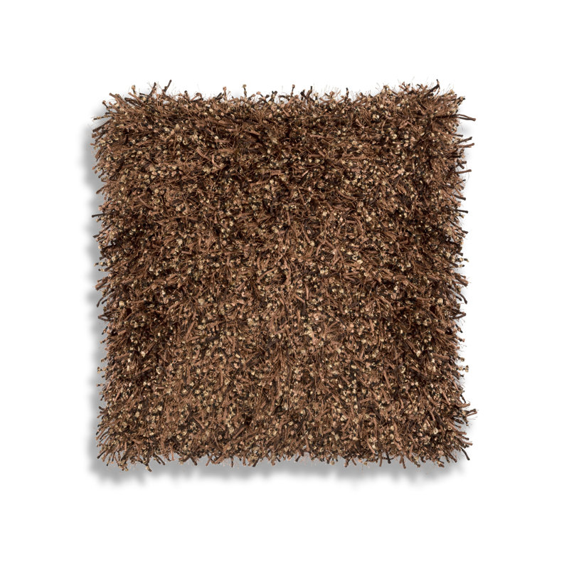 Cloud9 Design Kailar Brown Woven Pillow with Two-Tone Ribbon Detailing and Sophisticated Texture, Brown