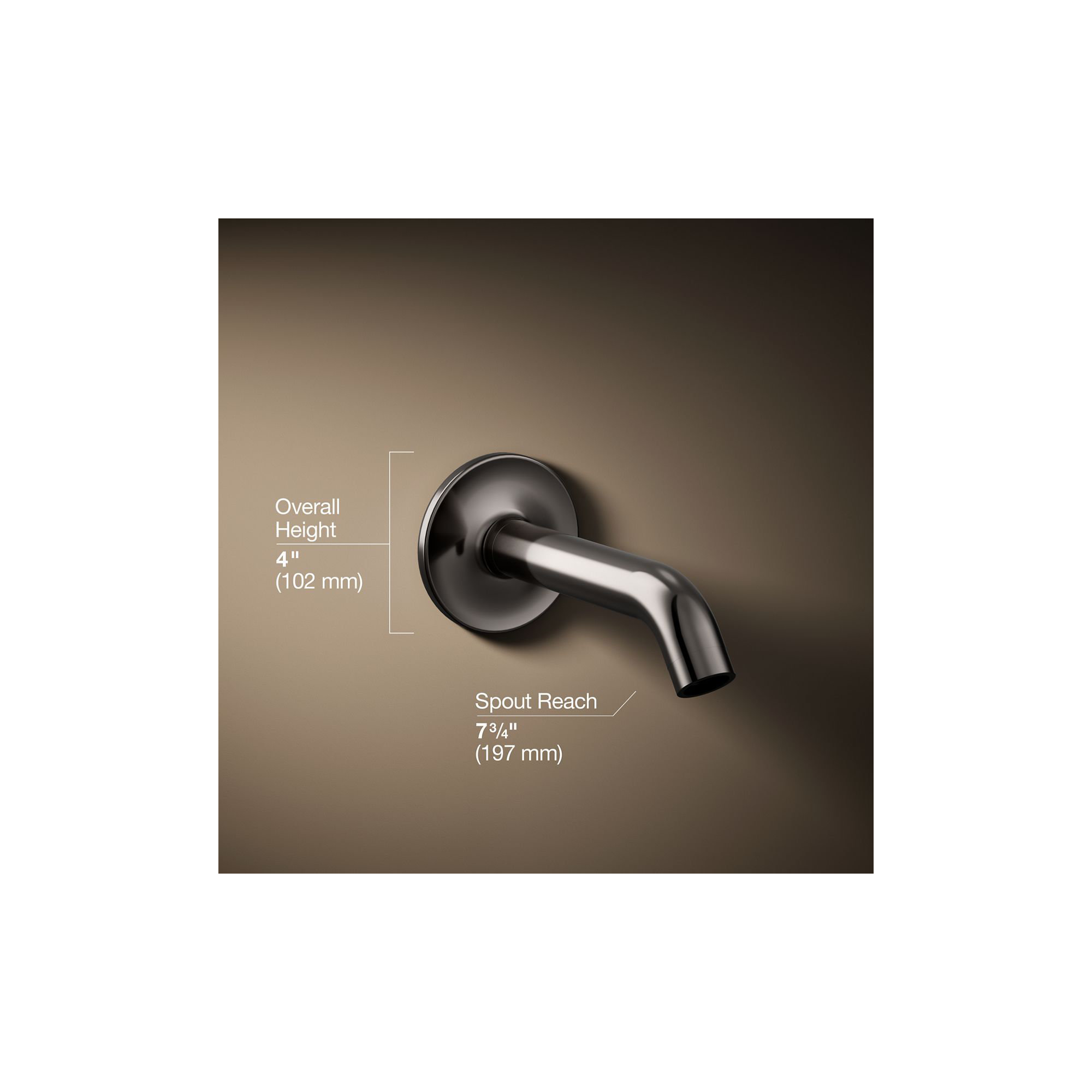 Purist Wall Mount Non Diverter Bath Tub Spout, Vibrant Titanium