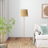 Zoya 61'' Brown Wood Traditional Floor Lamp