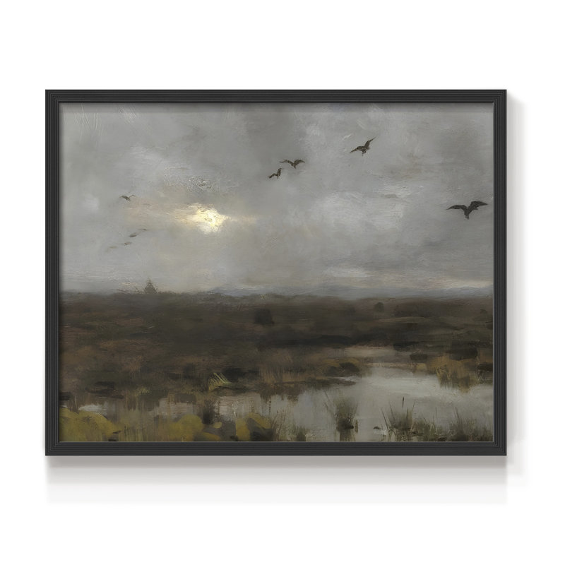 Paysages rétro-Dxli - reproduction encadrée, H 11 po x l 14 po, Noir