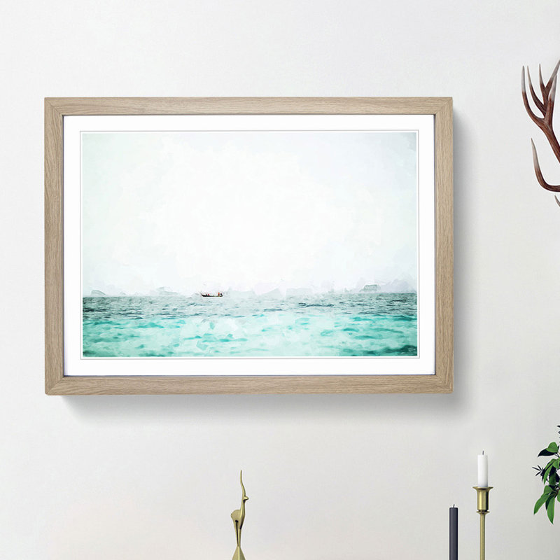 Boat Ride Through Thailand in Abstract - Picture Frame Graphic Art Print, 27cm H x 36cm W x 2cm D, Oak Framed