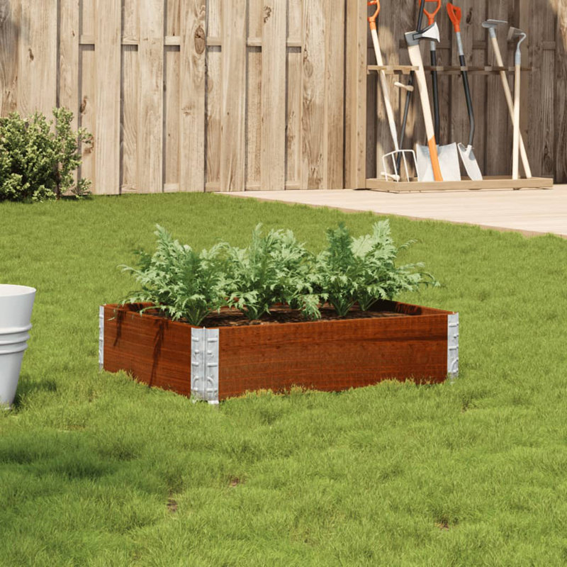 Corliss Wood Planter Box, 8.46" H x 47.25" W x 31.5" D, Brown