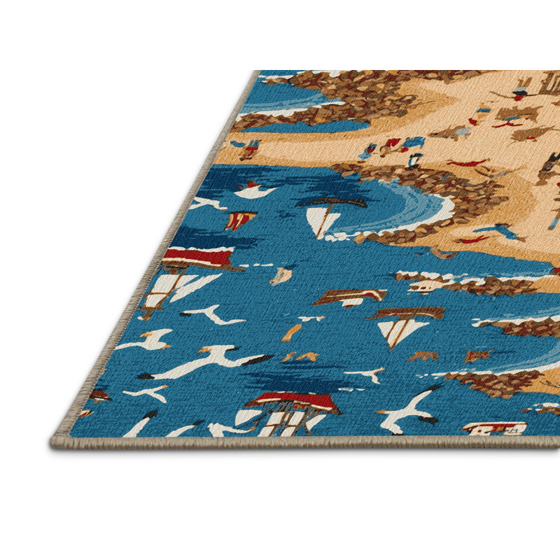  Tapis lavable Coastal Town, Rond 5 pi