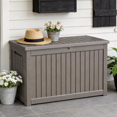 Coffre de terrasse en résine 230 gallons - Rangement extérieur verrouillable et imperméable
