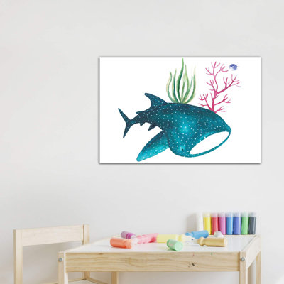 Requin-baleine avec coraux - imprimé