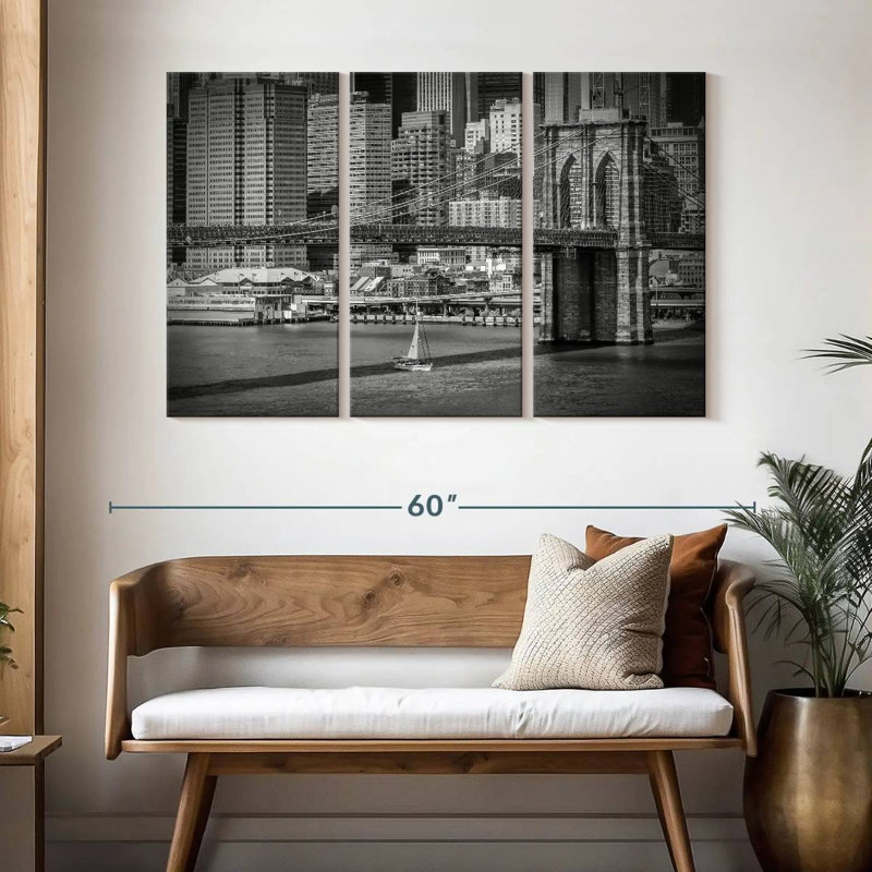 Lilie traversant le pont de Brooklyn, H 28 po x l 45 po