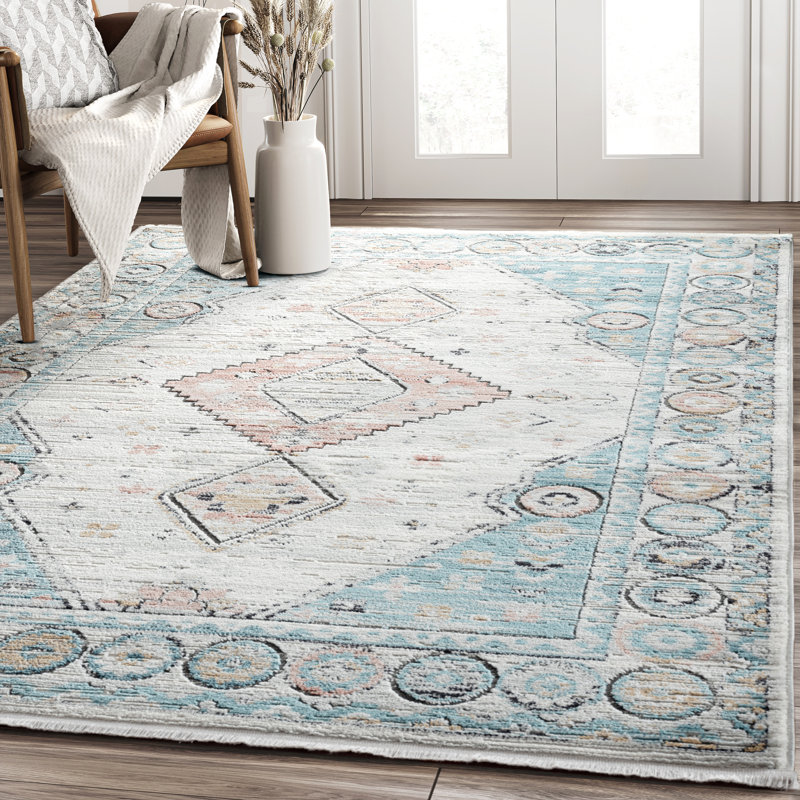 Tapis oriental orange Truce, Rectangle 7 pi 9 po x 10 pi 2 po
