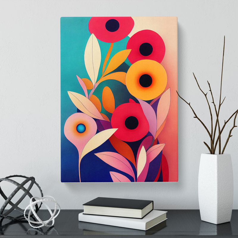 Texian Floral Abstract - Wrapped Canvas, 76cm H x 50cm W x 3cm D