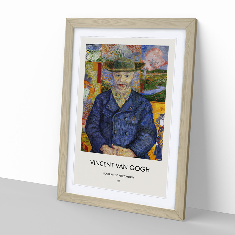 Portrait of Pecre Tanguy Print by Vincent Van Gogh - Picture Frame Painting, Oak Framed, 48cm H x 36cm W x 2cm D