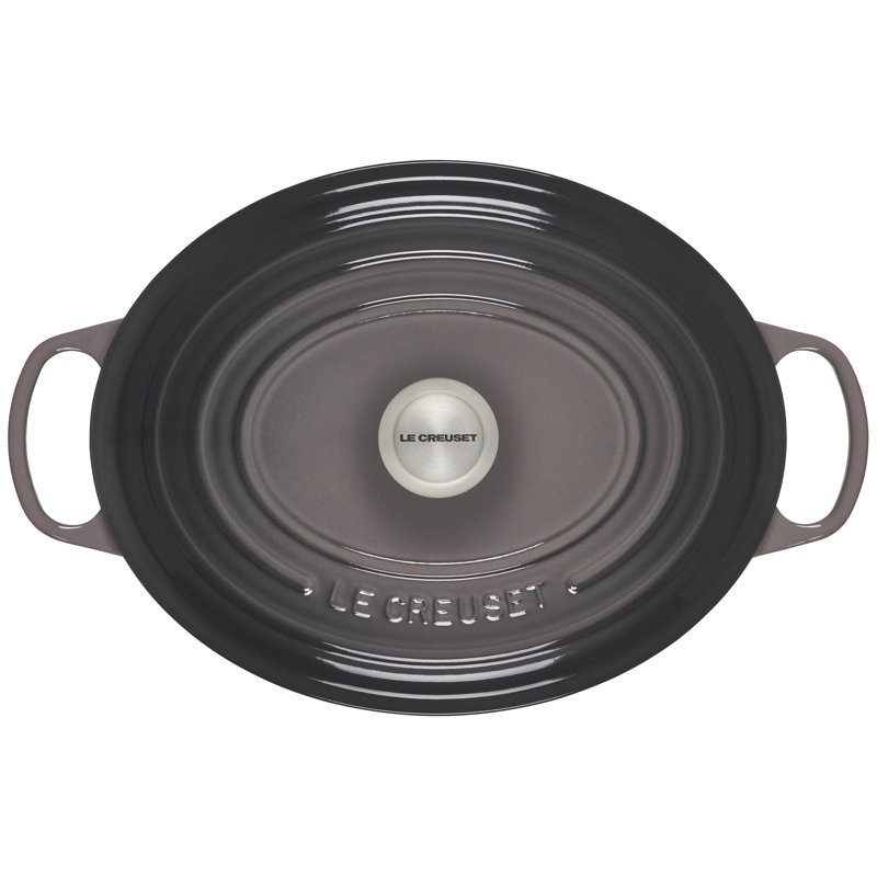 Le Creuset Enameled Cast Iron Oval Dutch Oven with Lid, Oyster/Silver, 8 quarts
