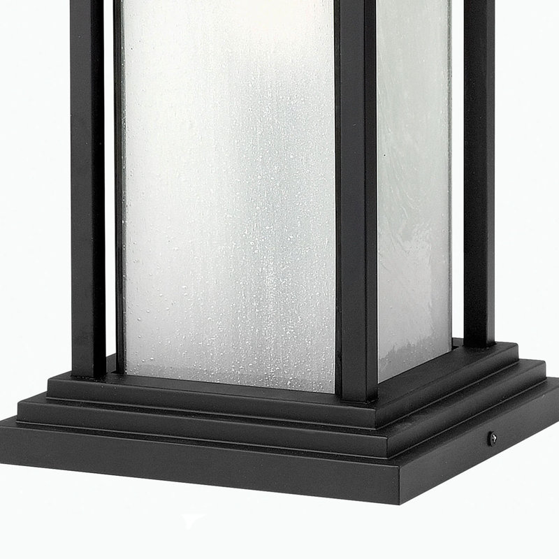 Harbor Single Light Outdoor Pier Mount Craftsman Lantern, Satin Black, MED