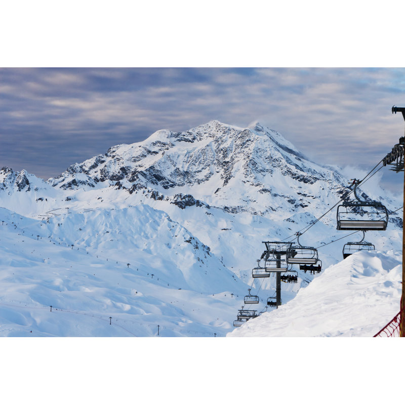 Mountain Alps Piste by Gosiek-B - No Frame Art Prints on Canvas, 61cm H x 91cm W