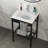 24" X 18" Bathroom Ceramic Console Sink With Overflow & Black Legs