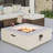 Kinzie Square Concrete Propane Smokeless Fire Pit Table with Lid-709298024