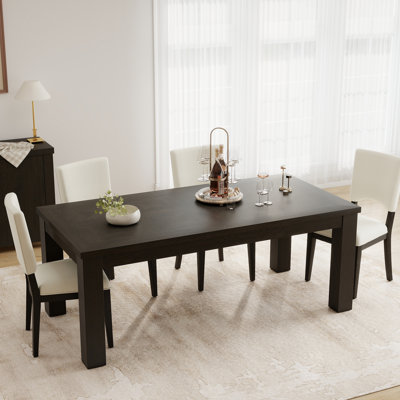 Table de salle à manger Mid-Century moderne en bois avec motif de losanges pastoraux