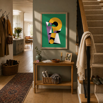 Constructivist Letterforms Geometric - Framed Print