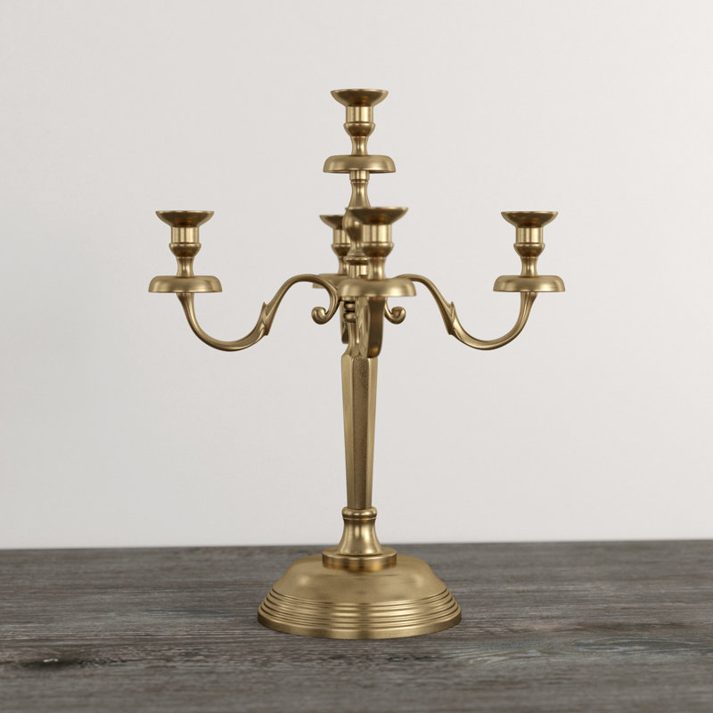 Metal Candelabra, Antique Brass, 60cm H x 37cm W x 37cm D