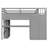 Full Loft Bed Frame with Built-In Wardrobe, Study Desk, Storage Shelves &  Lights, Space-Saving Design for Bedroom-Grey-1047738592