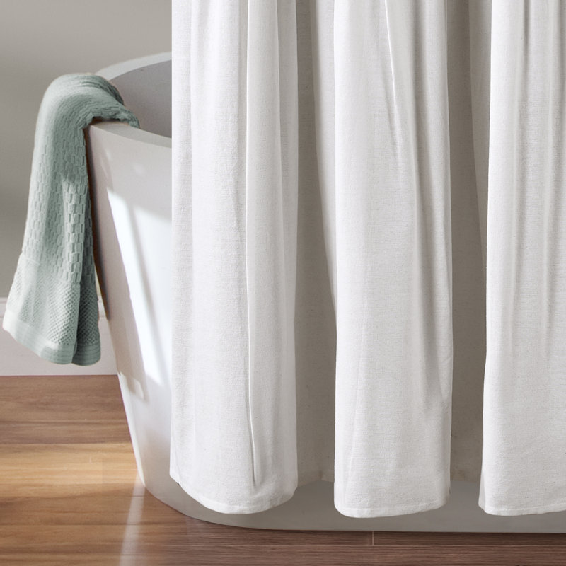 Ruya Polyester Blend Shower Curtain, Blue/White, 183cm W x 183cm L