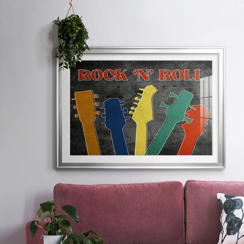 Rock and Roll, impression sur papier encadrée, H 19 po x l 27 po x P 1,5 po, Argent