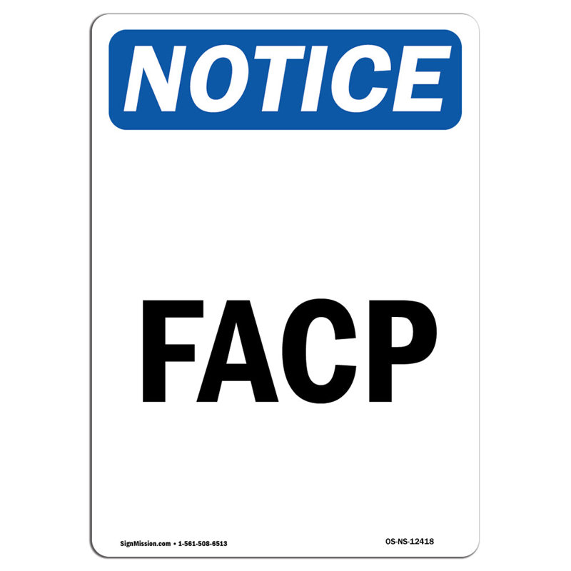 Panneau FACP en aluminium 12 x 18